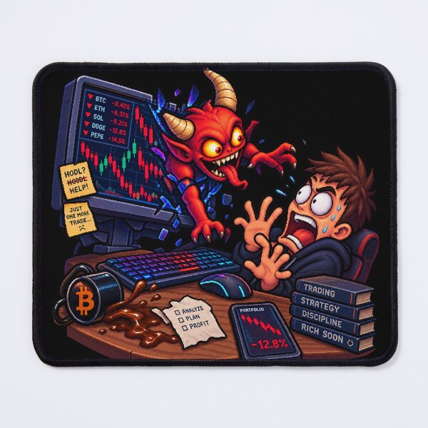 Item preview, Crypto Panic Demon Attacking Trader designed and sold by Crypto-NFT22.