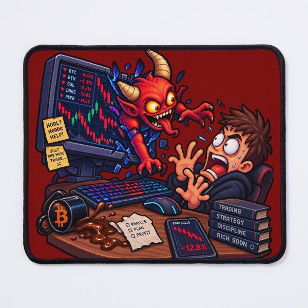 Item preview, Crypto Panic Demon Attacking Trader designed and sold by Crypto-NFT22.