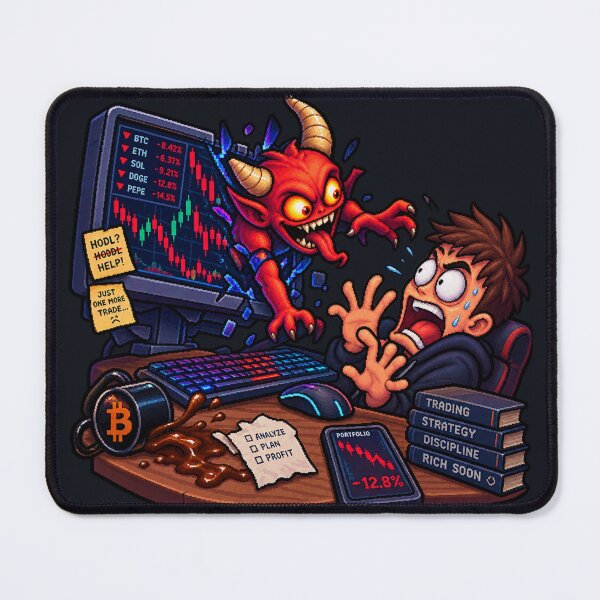 Item preview, Crypto Panic Demon Attacking Trader designed and sold by Crypto-NFT22.
