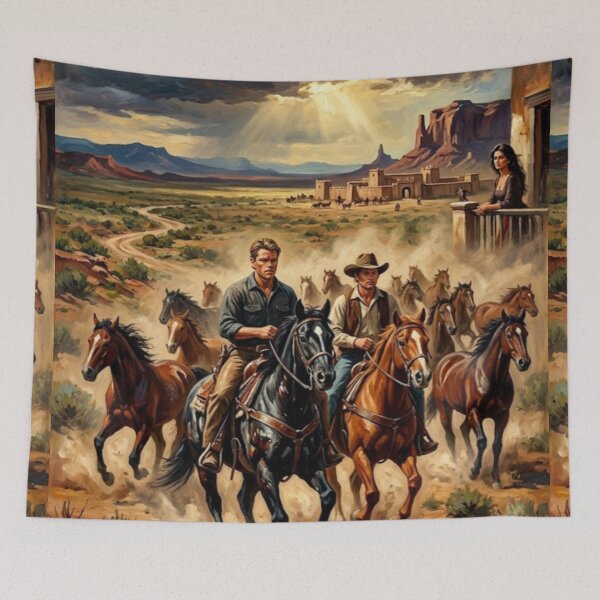 Item preview, All the Pretty Horses Western Fine Art Tribute designed and sold by Art's Diner.