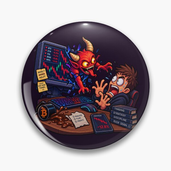 Item preview, Crypto Panic Demon Attacking Trader designed and sold by Crypto-NFT22.