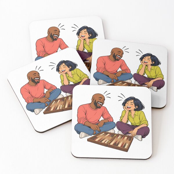 Item preview, Laughing Friends Playing Backgammon designed and sold by Drip stamp.