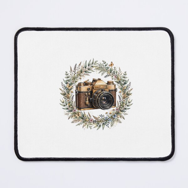 Item preview, Vintage Film Camera Wildflower Wreath Photography Illustration designed and sold by Paws & Pine Studio.