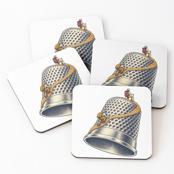 Item preview, Tiny Hikers Climbing a Sewing Thimble designed and sold by Drip stamp.