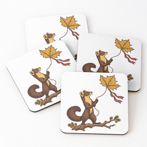 Item preview, Pine Marten Flying a Maple Leaf Kite designed and sold by Drip stamp.