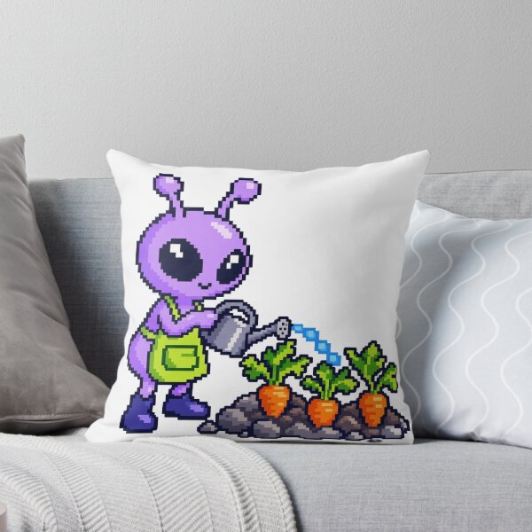 Item preview, Pixel Alien Gardener Watering Moon Carrots designed and sold by Drip stamp.