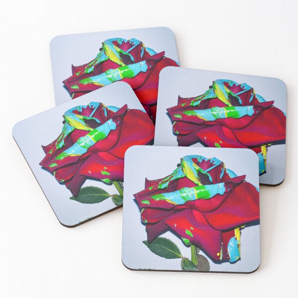 Item preview, Rose Coloured: Single red rose drizzled w paint designed and sold by eo-art.