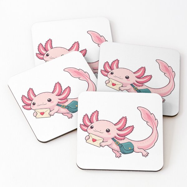 Item preview, Axolotl Mail Carrier with Heart Envelope designed and sold by Drip stamp.
