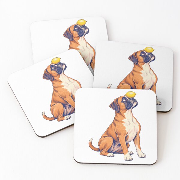 Item preview, Boxer Dog Balancing a Yellow Lemon designed and sold by Drip stamp.