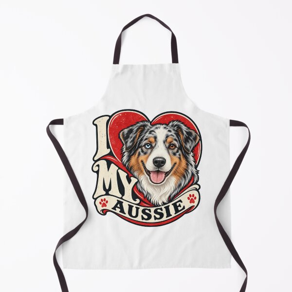Item preview, I Love My Aussie - Retro Heart designed and sold by Mystik-Media.