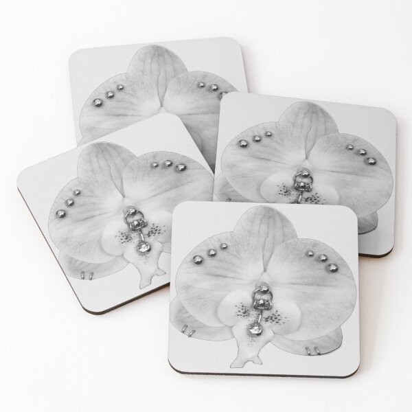 Item preview, Gothic Phalaenopsis Orchid with Silver Piercings designed and sold by destelloacido.