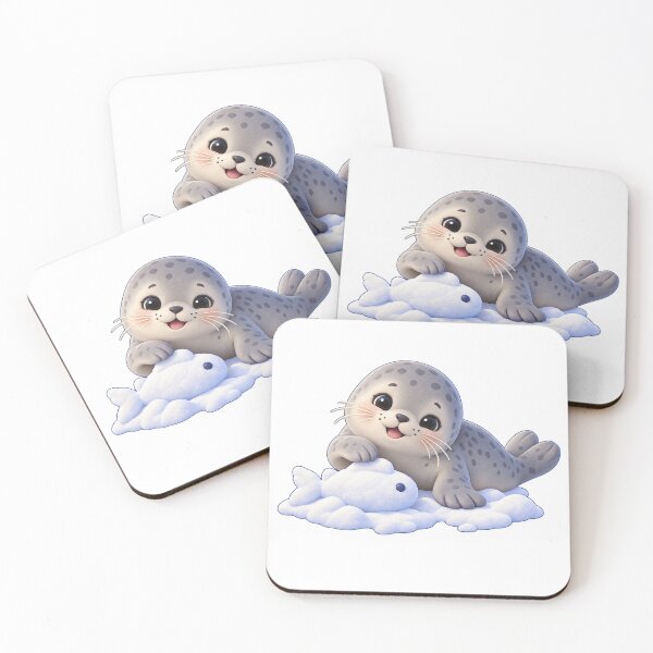 Item preview, Cute Seal Sculpting a Snow Fish designed and sold by Drip stamp.