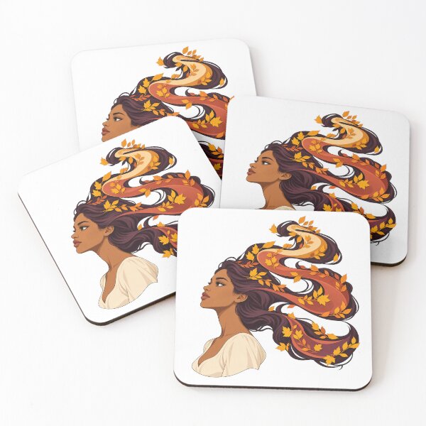 Item preview, Woman with Flowing Autumn Leaf Hair designed and sold by Drip stamp.