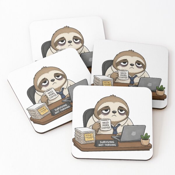 Item preview, Exhausted Sloth Living The Corporate Dream designed and sold by Greky.
