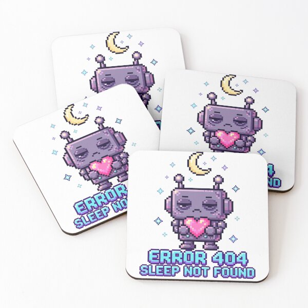 Item preview, Error 404 Sleep Not Found Funny Pixel Robot Phone Case designed and sold by mahi1design.