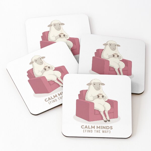 Item preview, Quiet Sheep Drinking Hot Coffee in Vintage Aesthetic designed and sold by COZY VINTAGE animal.