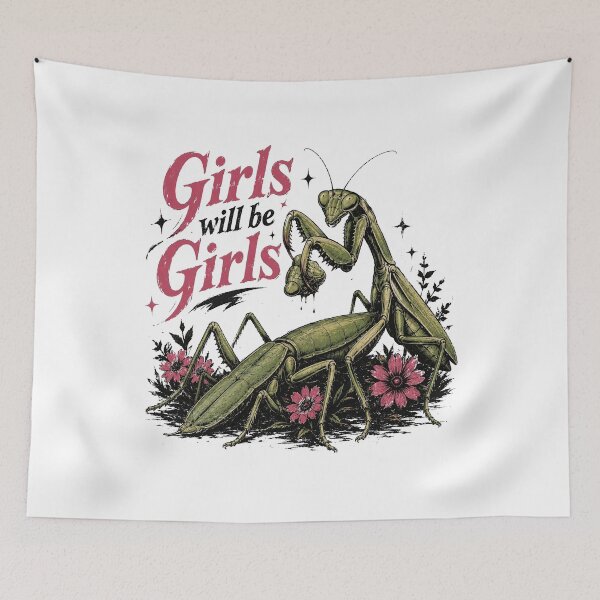 Item preview, Girls Will Be Girls - Praying Mantis - Funny Mantis - Girl Dinner Praying Mantis designed and sold by Johnstudioart.