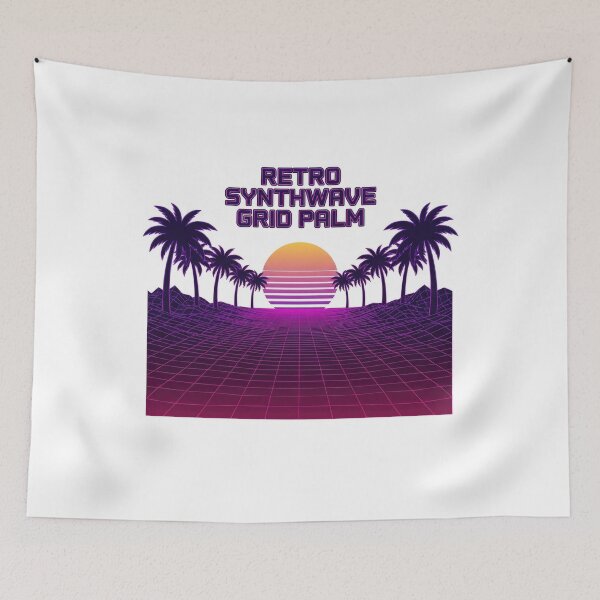 Item preview, Retro Synthwave Grid Palm Sunset Design designed and sold by Rahat3344.
