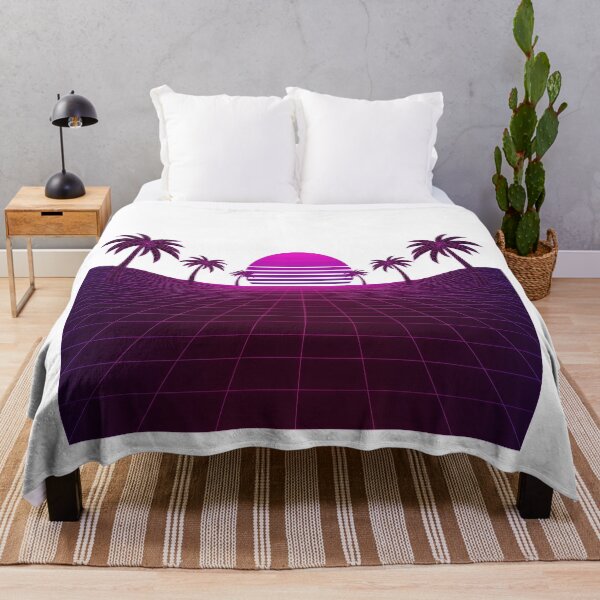 Item preview, Retro Synthwave Wireframe Grid Palm Sunset designed and sold by Rahat3344.
