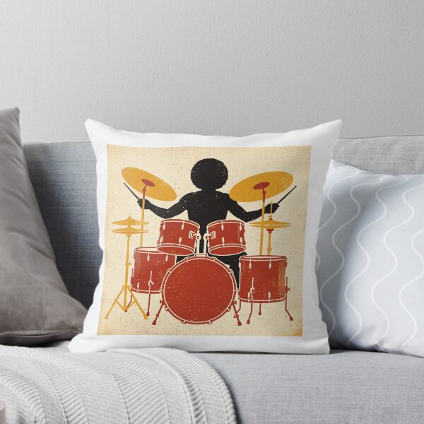 Item preview, Drummer Silhouette — Retro 70s Drum Kit Poster designed and sold by Mathmatix1.