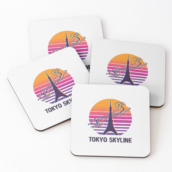 Item preview, Retro Synthwave Tokyo Tower Skyline Design designed and sold by Rahat3344.