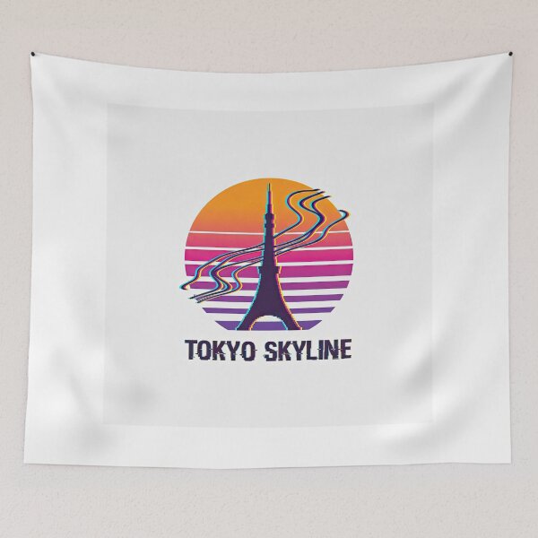 Item preview, Retro Synthwave Tokyo Tower Skyline Design designed and sold by Rahat3344.