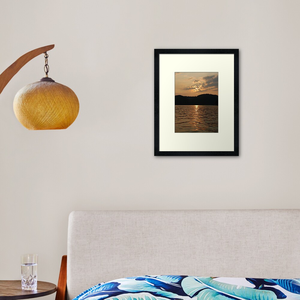 Golden Sunset On Center Hill Lake Framed Art Print