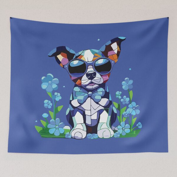 Item preview, Copy of Smart Mosaic Professor Cat with Bowtie & Glasses, Feline Art designed and sold by designmari.
