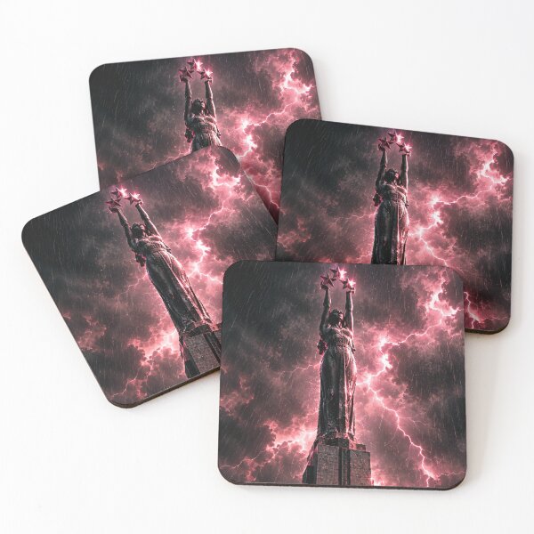 Item preview, Monument freedom Latvia Riga Lightning storm designed and sold by tarotstarostina.