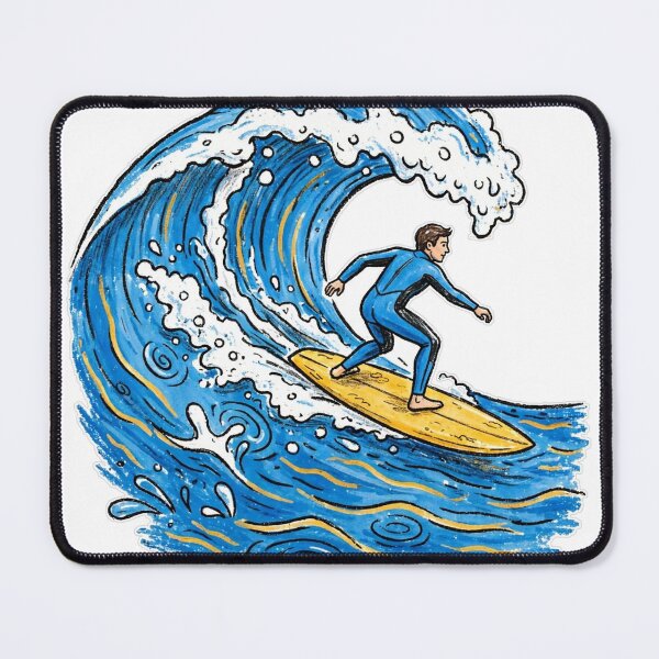 Item preview, Surfer Sticker — Big California Wave Doodle, No Text designed and sold by wombat-darts5.