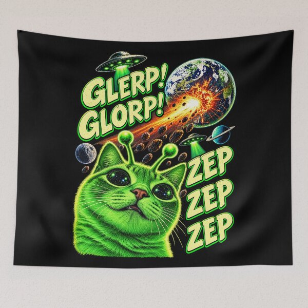 Item preview, Glerp Glorp Funny Alien Cat   The Alien Cat Meme designed and sold by TeeARTHY.