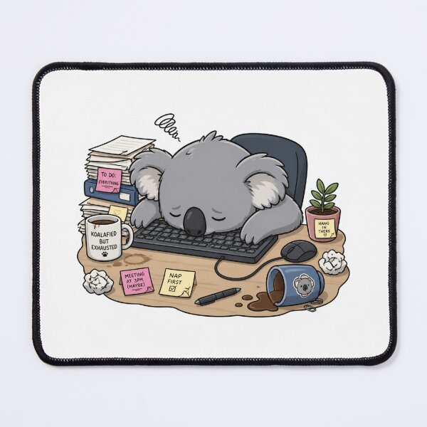 Item preview, Tired Koala Faceplant Office Humor Corporate designed and sold by Greky.