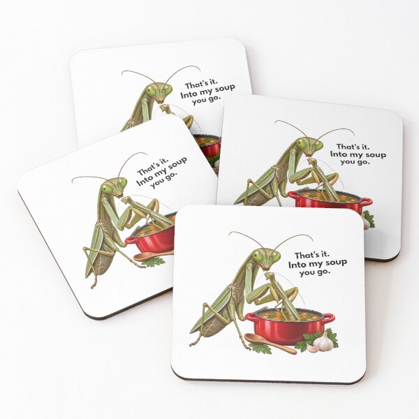 Item preview, Girls Will Be Girls - Praying Mantis - Funny Mantis - Girl Dinner Praying Mantis - Weird Insect Humour - Funny Food designed and sold by Johnstudioart.