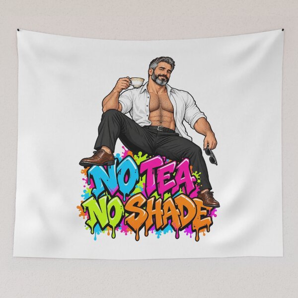 Item preview, No Tea No Shade Gay Graffiti Man Illustration designed and sold by Daddy Issues Art Co.