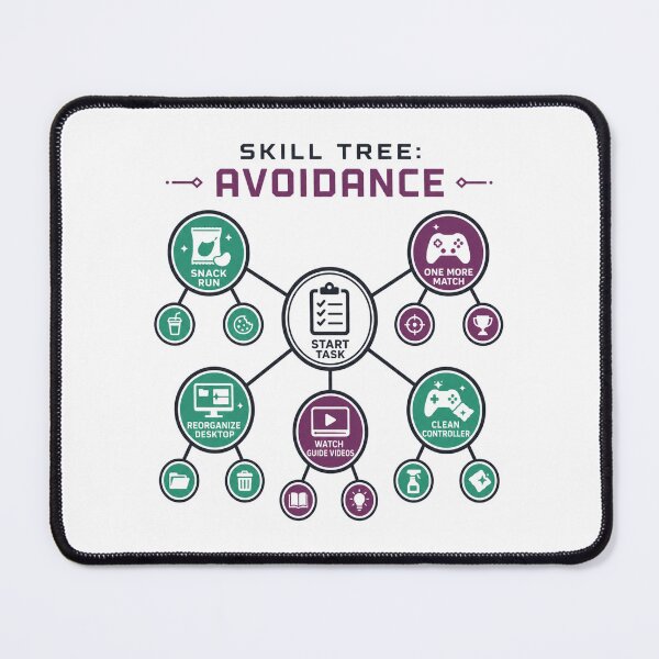 Item preview, Procrastination Skill Tree Avoidance designed and sold by MOSIDRIP™.