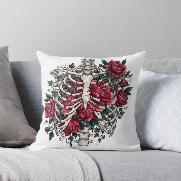 Item preview, Gothic Skeleton Ribcage with Red Flowers designed and sold by Rahat3344.