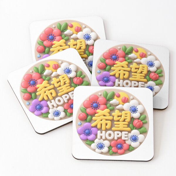 Item preview, Japanese Hope Kanji Art – Anemone Flower Symbolism – 3D Edition designed and sold by  Miyabi Tonaegoto Art.