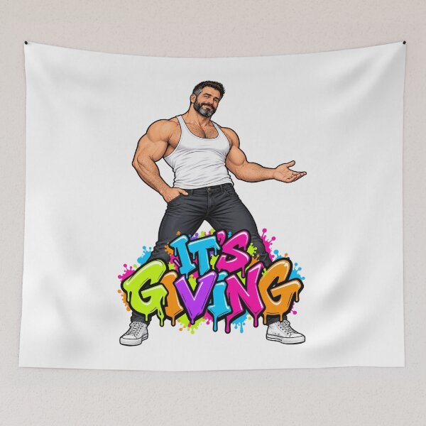 Item preview, It's Giving Gay Graffiti Man Illustration designed and sold by Daddy Issues Art Co.