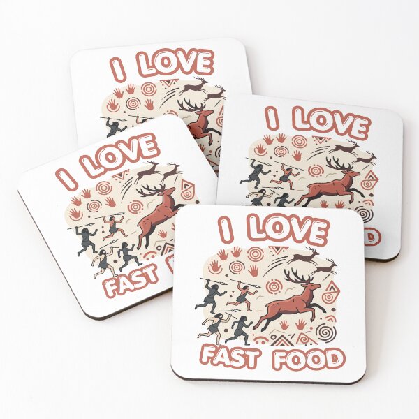 Item preview, I Love Fast Food Funny Deer Hunting Caveman Gift for Hunters designed and sold by Canislupus80.