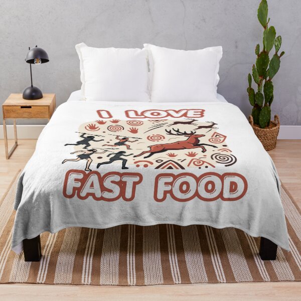 Item preview, I Love Fast Food Funny Deer Hunting Caveman Gift for Hunters designed and sold by Canislupus80.
