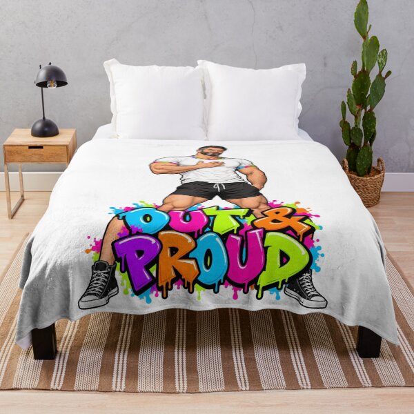 Item preview, Out and Proud Gay Graffiti Man Illustration designed and sold by Daddy Issues Art Co.