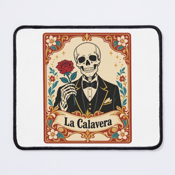Item preview, La Calavera Vintage Card Skeleton Rose Ornate designed and sold by Inkworksbyshery.