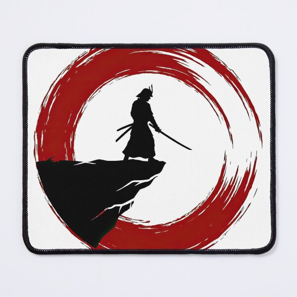 Item preview, Samurai Warrior Standing on Cliff Red Sun designed and sold by Rahat3344.