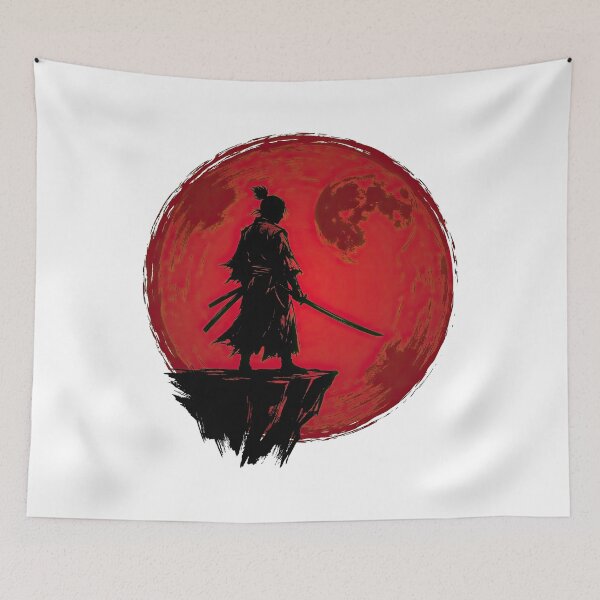 Item preview, Samurai Warrior Standing Before Red Moon designed and sold by Rahat3344.