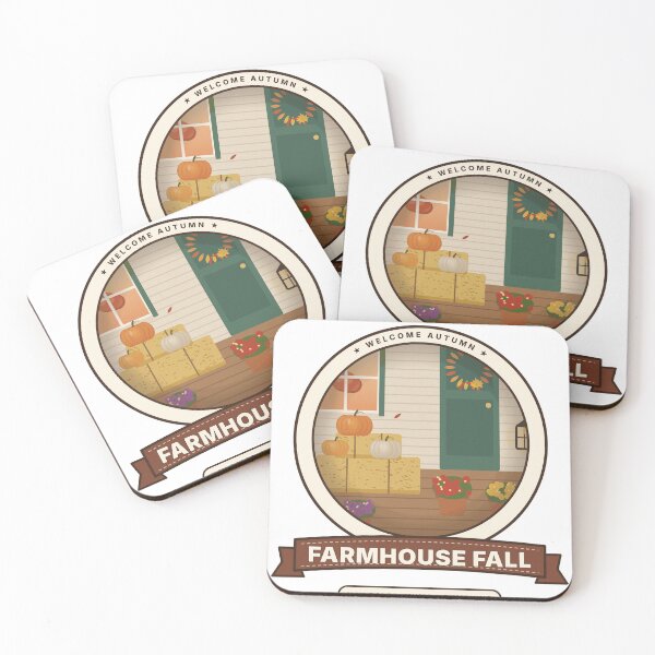 Item preview, Farmhouse Fall Porch with Pumpkins and Mums designed and sold by kassimis.