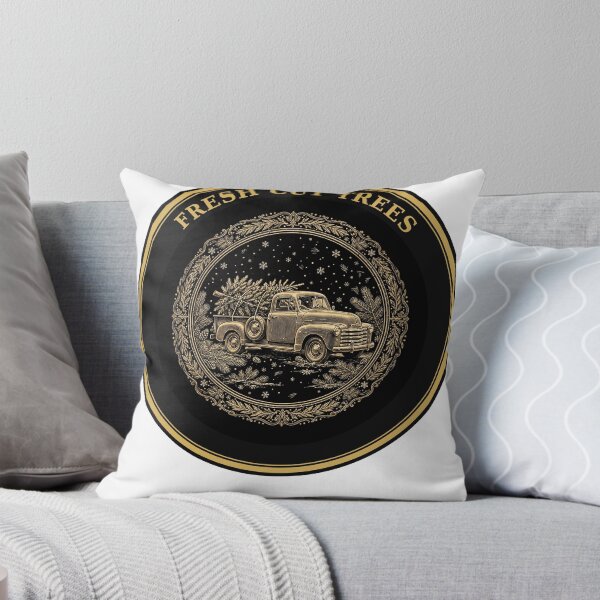 Item preview, Fresh Cut Trees – Vintage Truck with Christmas Tree Gold Badge designed and sold by DRAWARTIST22.
