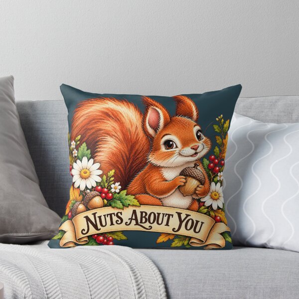 Item preview, Nuts About You – Cute Autumn Squirrel with Acorn designed and sold by thirtyonestars.