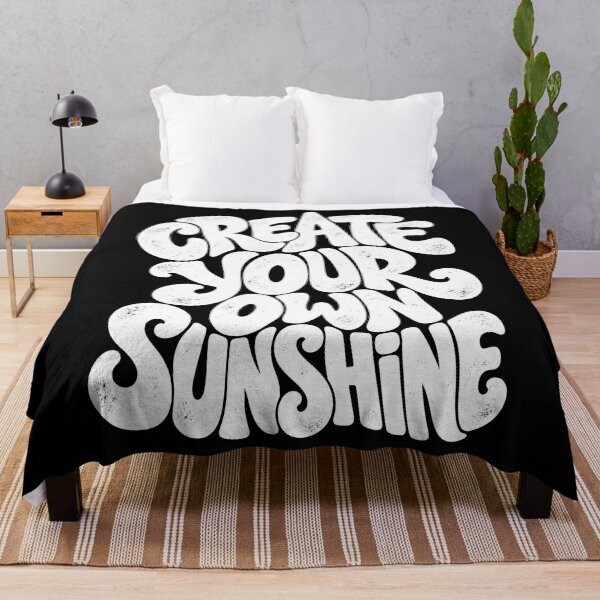 Item preview, Create Your Own Sunshine – Retro Groovy Inspirational Typography Design designed and sold by vladocar.