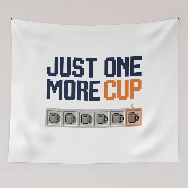 Item preview, Just One More Cup – Pixel Art Coffee Gamer designed and sold by LuloCreative.