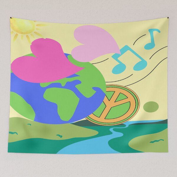 Item preview, World Peace Love & Music  designed and sold by BrightrDayMusicArt.